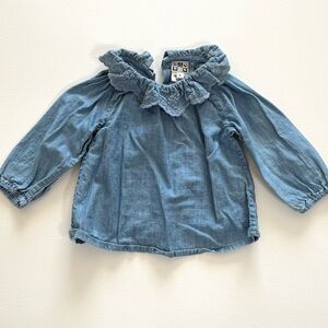 Bon Bon Light Blue Denim Shirt with Collar